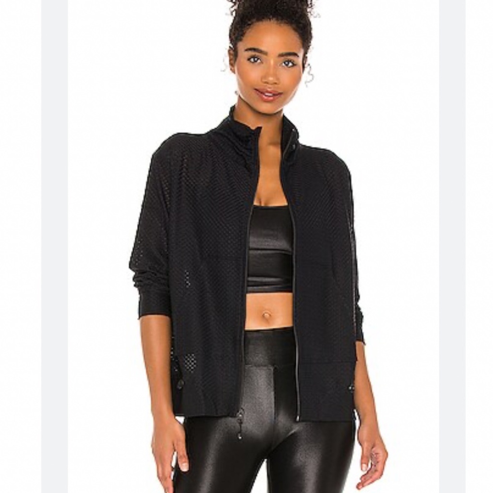 Koral Black Mesh Zip Jacket Size Large